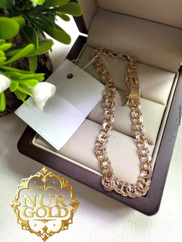 Sabina Gold NUR-BR-1697 длина 21 см, вес 6.33 г золото, плетение бисмарк