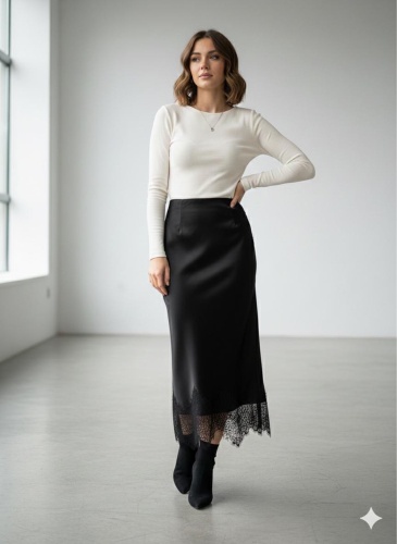 Юбка трапеция Y T.T Fashion черный, серый