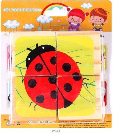 Brain up toys Собери картинку кубики 4 деталей