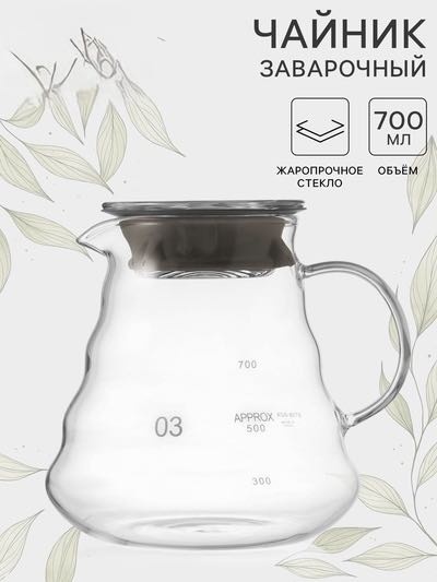 Чайник 2883827152 0.7 л, жаропрочное стекло