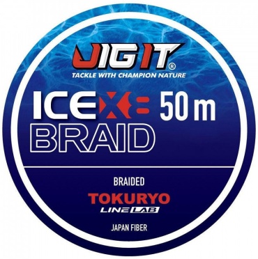 Леска Jigit плетеная Плетёный шнур Jig It x Tokuryo Ice Braid X8 Blue 1.0 50м 0.12мм 0.12 мм синий