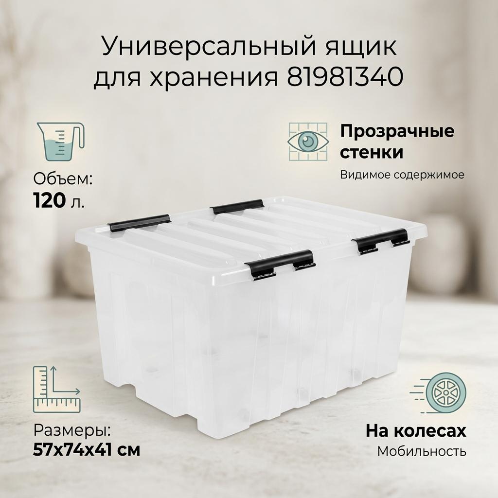 Rox Box ящик универсальный 57x74x41 см, полипропилен