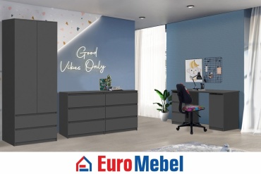Комплект Euromebel Денвер, 00061833 графит, серый