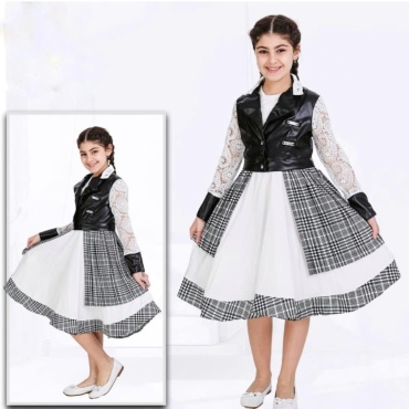 Нарядное платье Vicktoria Kids серый, белый