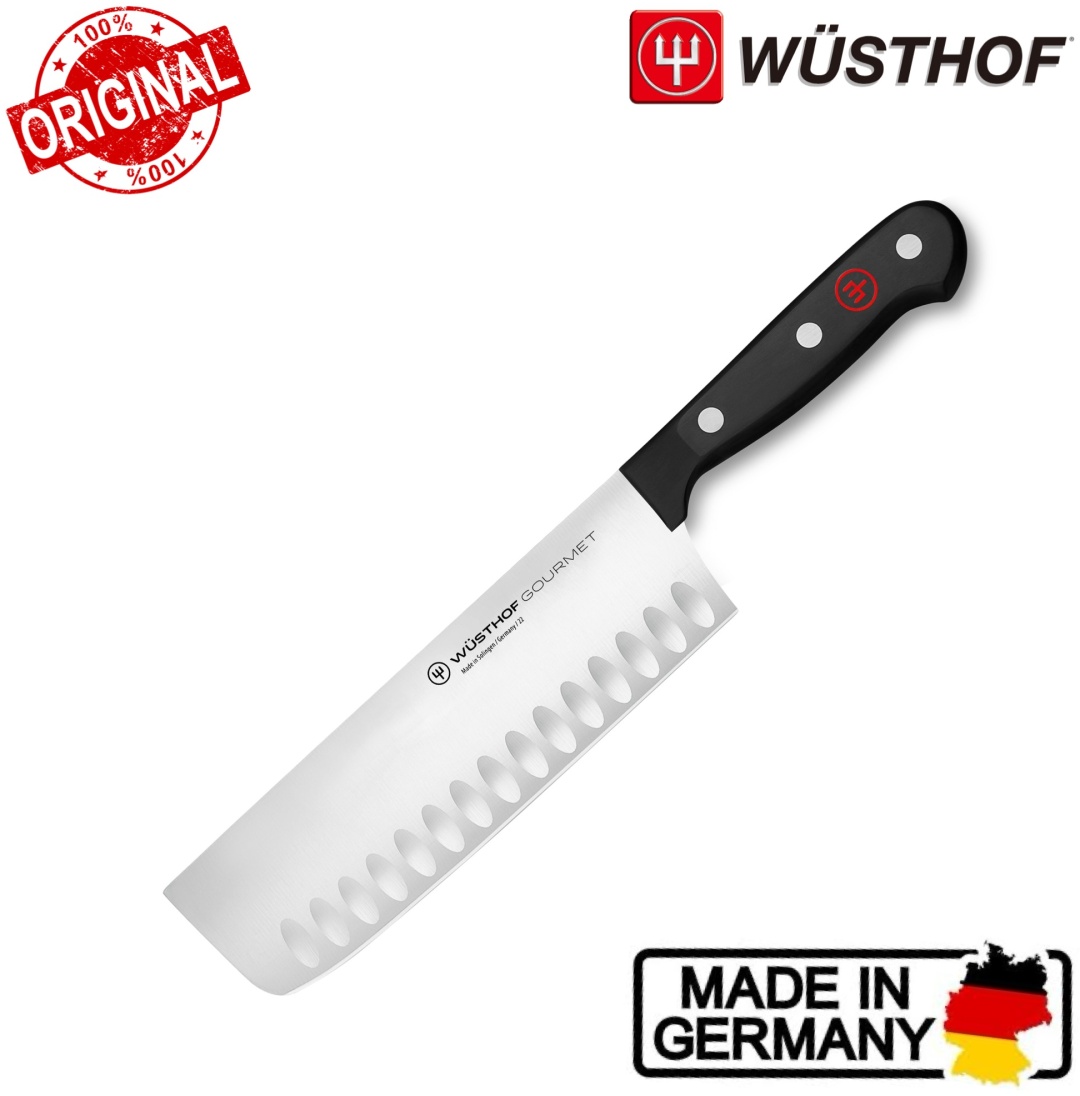 Нож для нарезки WUSTHOF Gourmet Hollow Edge Nakiri, лезвие: углеродистая сталь 1 шт