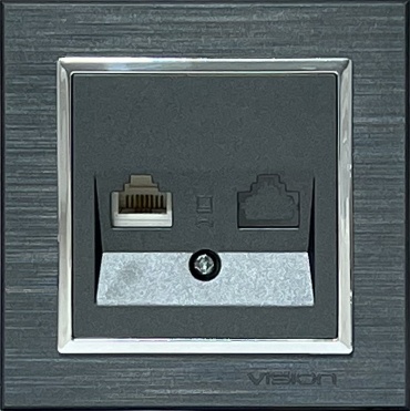 Компьютерная розетка (RJ45) ETO Vision LUX 601-1100-230, серый