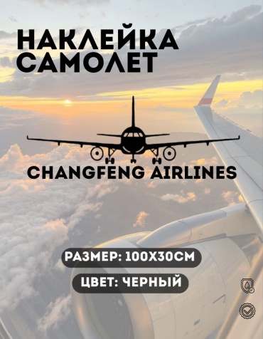 Manziluna самолет CHANGFENG AIRLINES 100x30 см черный