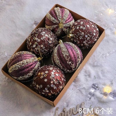 MIA HOME Шар пластик, эмаль 6 шт, бордовый