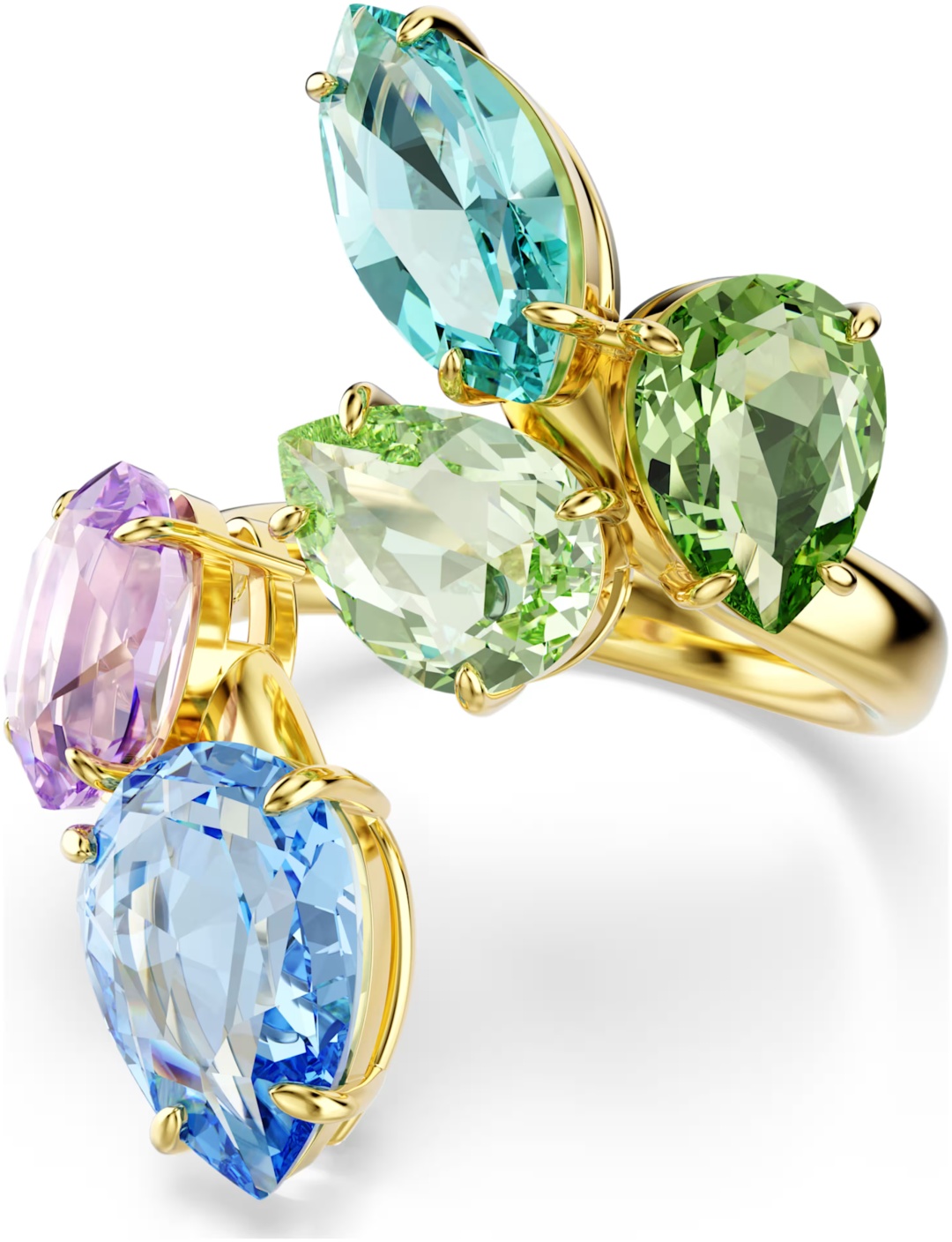 Кольцо Swarovski 5746908 размер 18 бижутерный сплав, кристаллы Swarovski, золотистый