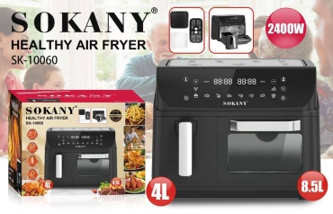 Двойной аэрогриль SOKANY Аэрогриль (Air Fryer) SOKANY SK-10060 8.5 л черный