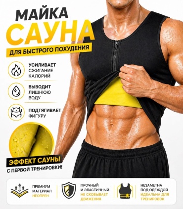Майка AKADI Men’s Zip черный, желтый 5XL