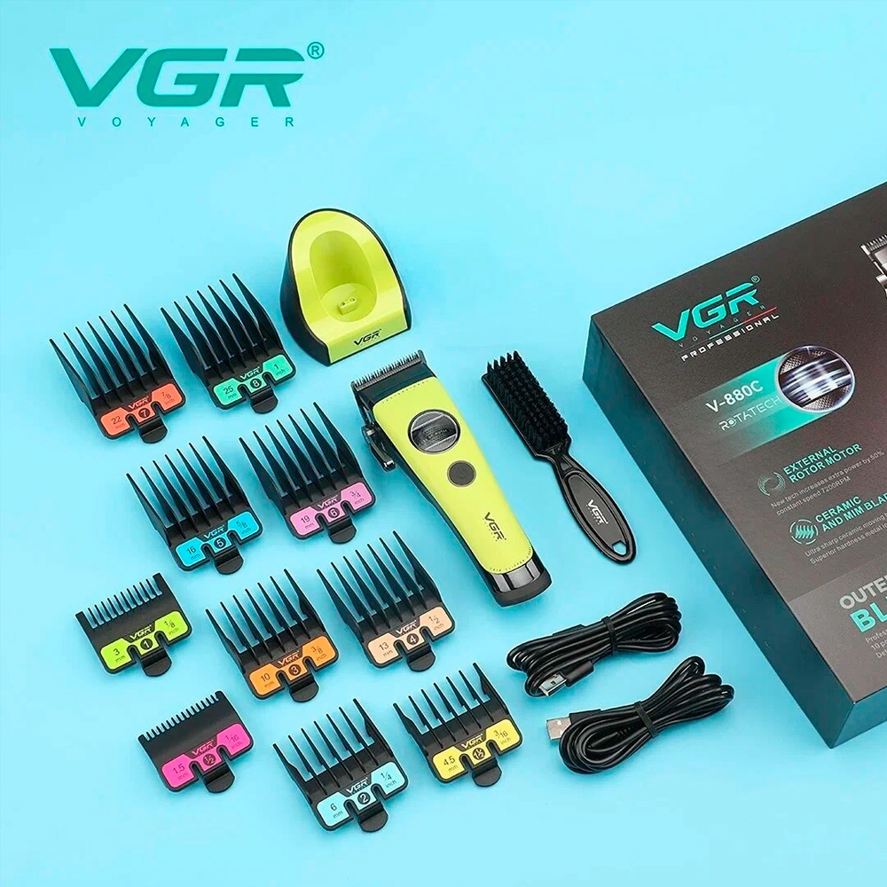 VGR Professional машинка для стрижки V-808С зеленый