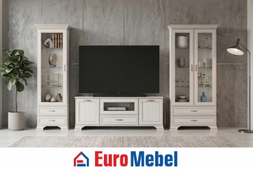Комплект для гостиной Euromebel Тиффани, 00078703, слоновая кость, бежевый