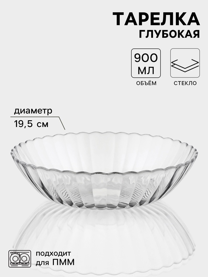 Тарелка ОСЗ 19.5 см, 1 шт, стекло