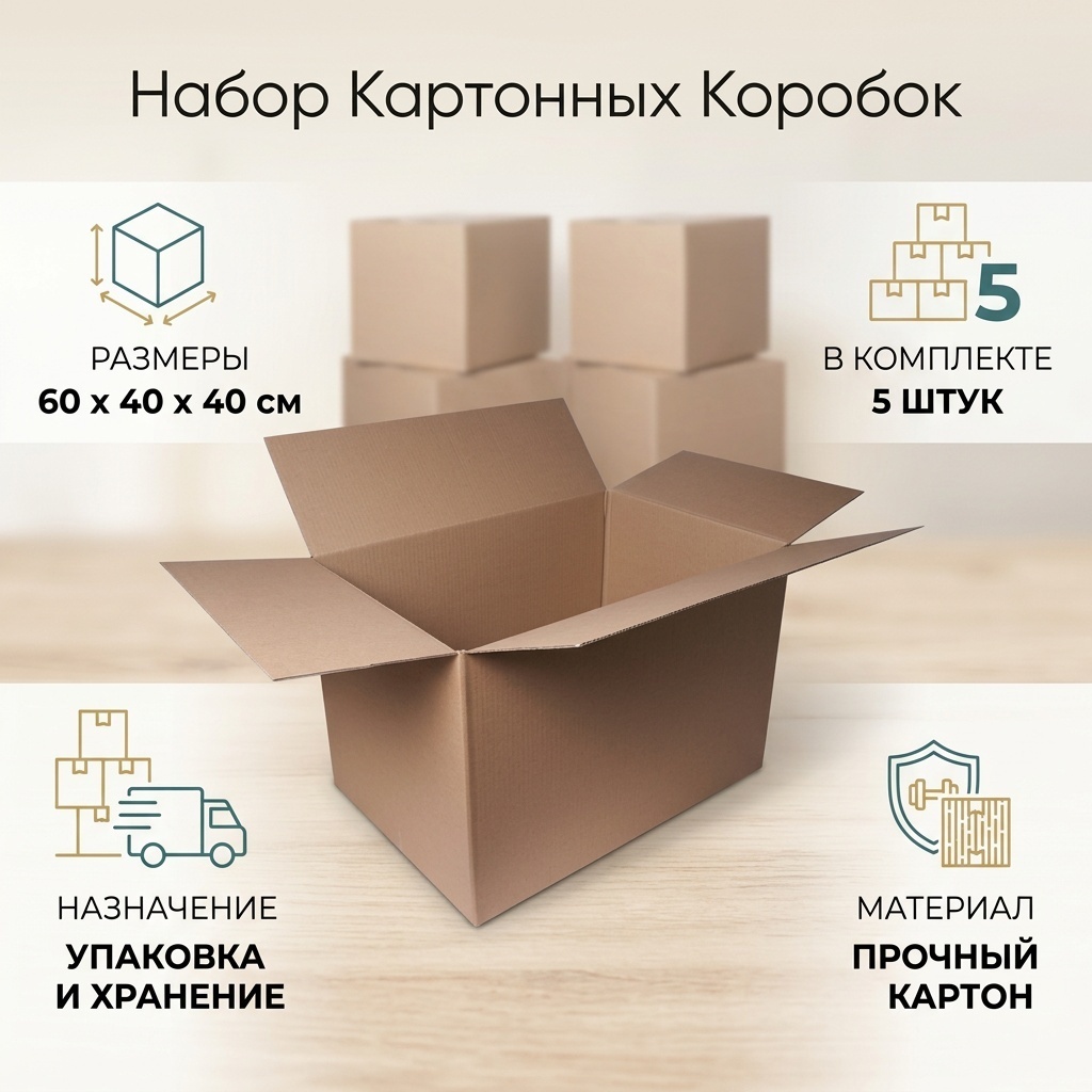 Коробка 4599 картон 60 см 5 шт