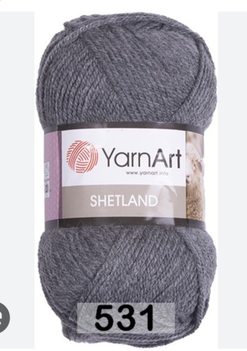 Моток YarnArt Шерсть акрил Шетланд Shetland 531 темно серый 220 м 100 г
