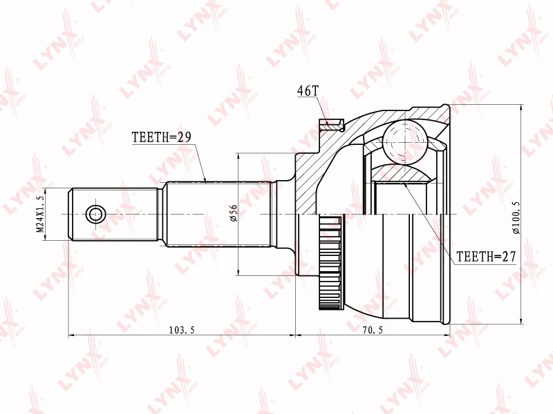 LYNXauto шрус CO5713A