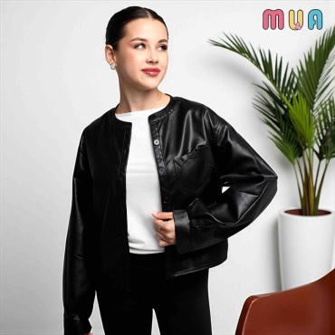 Кожаная куртка MUA черный
