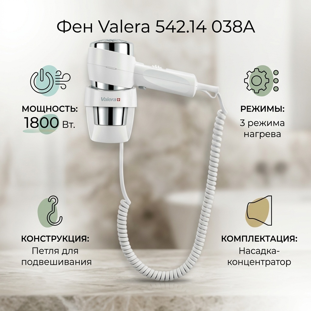 Valera 542.14 038A фен белый