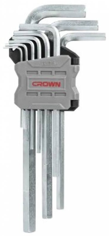 Шестигранный ключ Г-образный CROWN арт.CPHOK-HMBX09, 9 шт