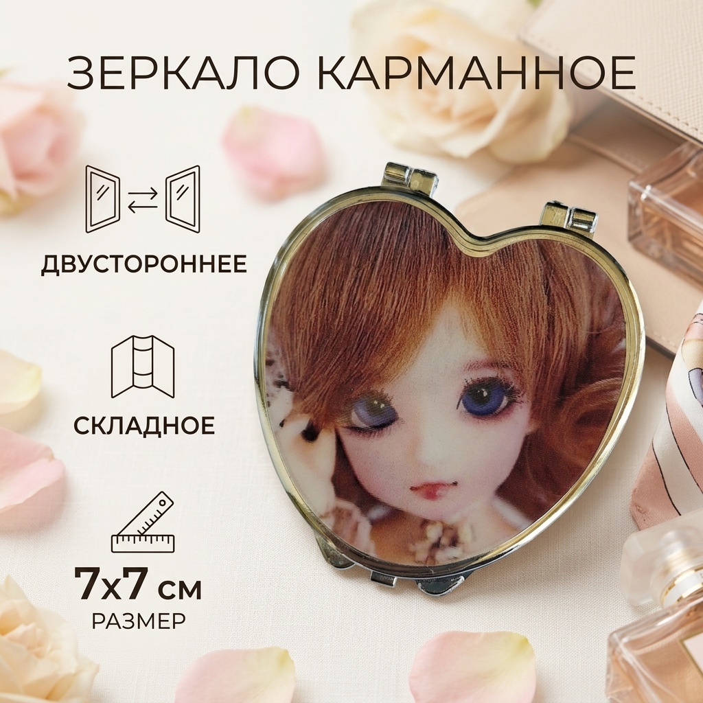 Зеркало карманное 17161028_130866621 7х7 см