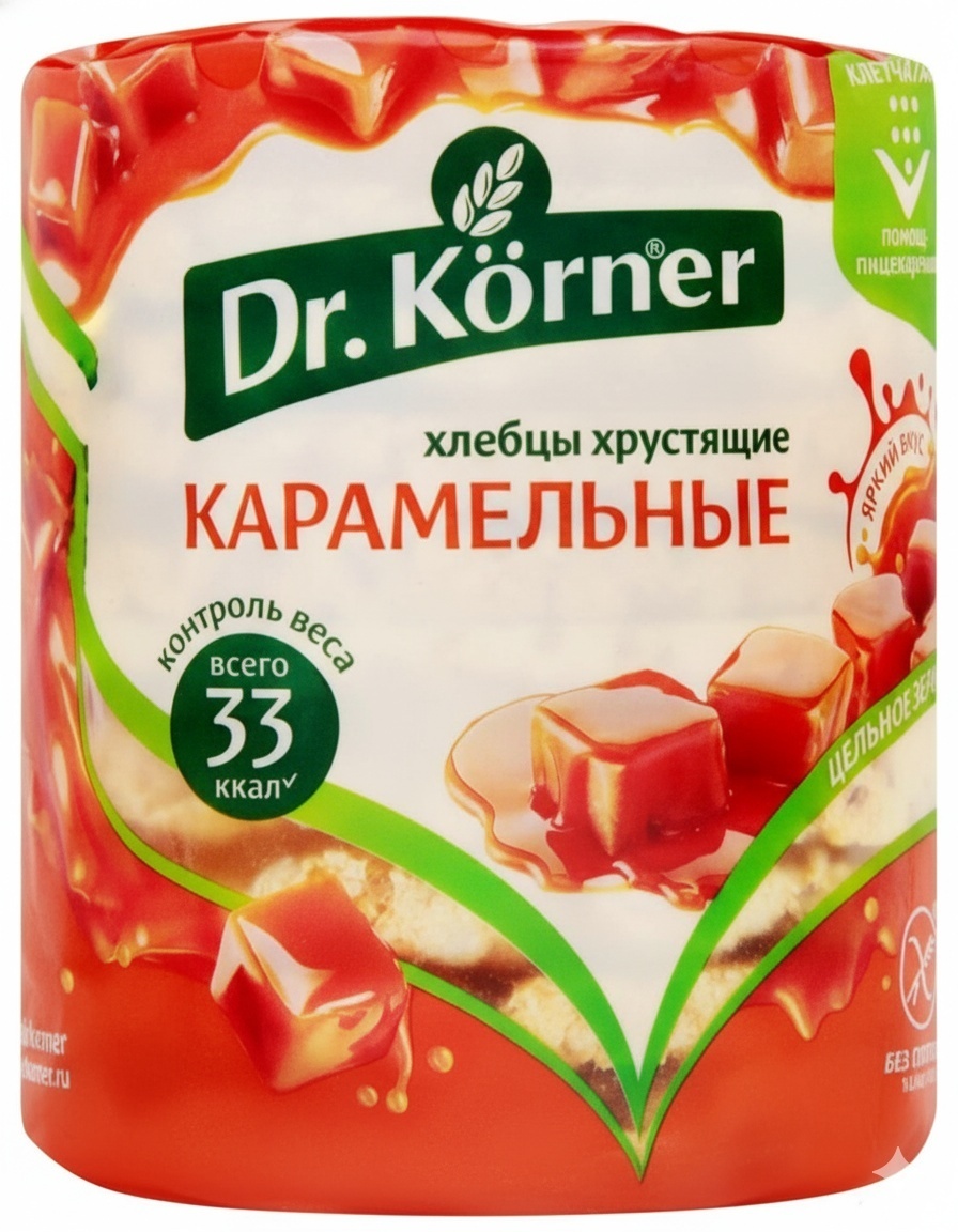 Dr.Korner кукурузно-рисовые карамельные 90 г