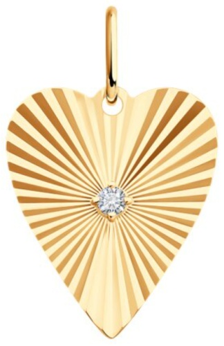 Подвеска Diamant 51-130-02909-1 вес 0.99 г золото, фианит