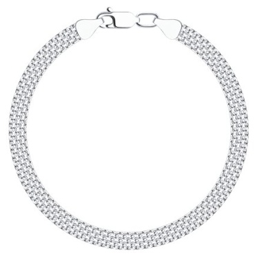 Zlato 478СР965120402С1 длина 18 см, вес 3.63 г серебро, плетение бисмарк