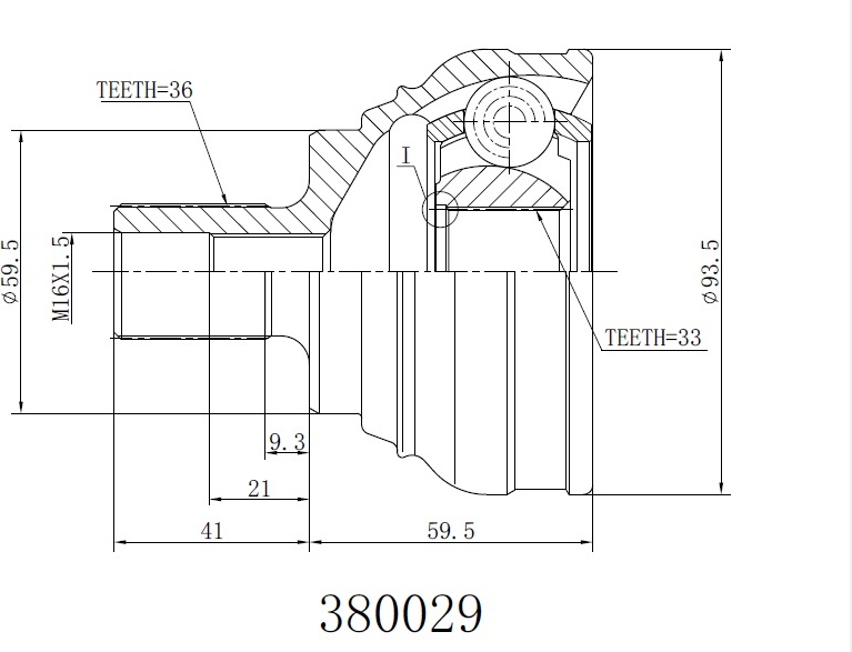 INKO шрус 380029