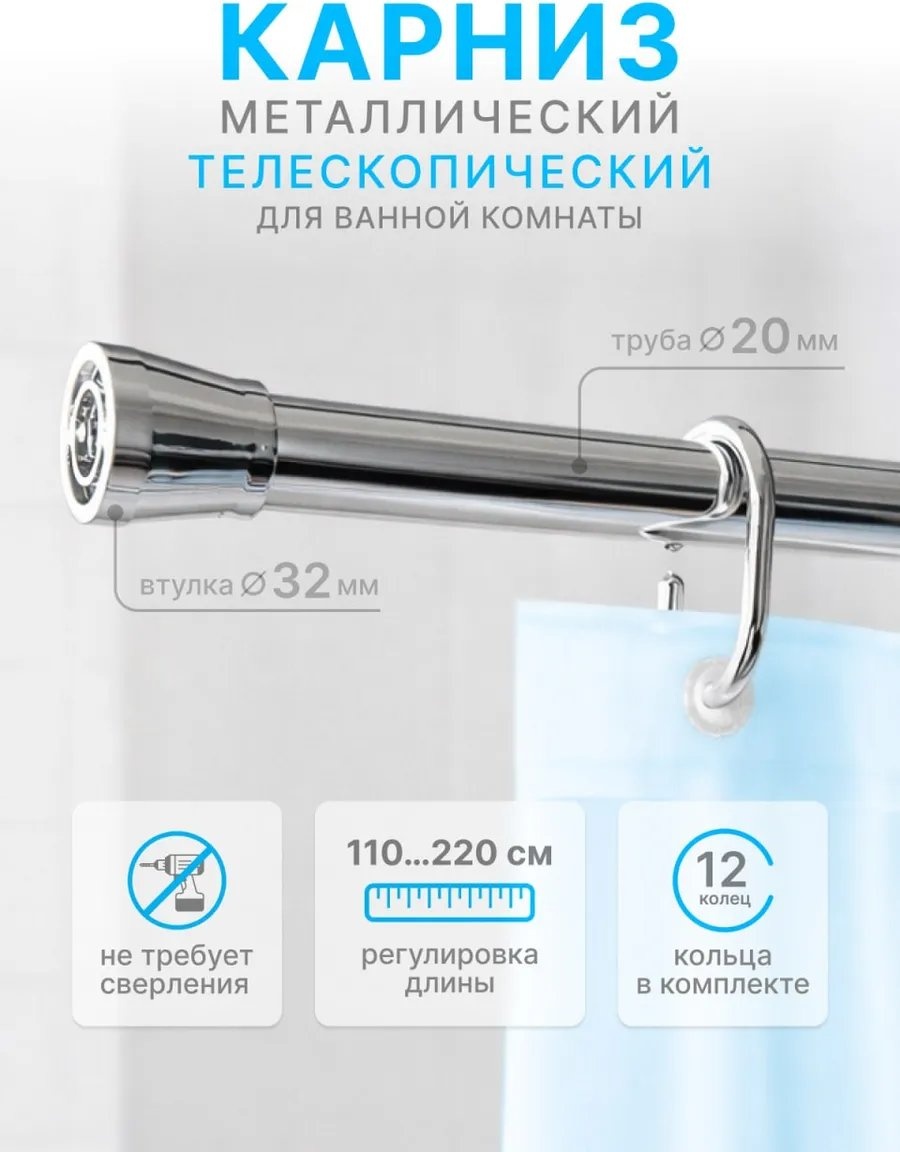 Карниз прямой 120 см, 499264527