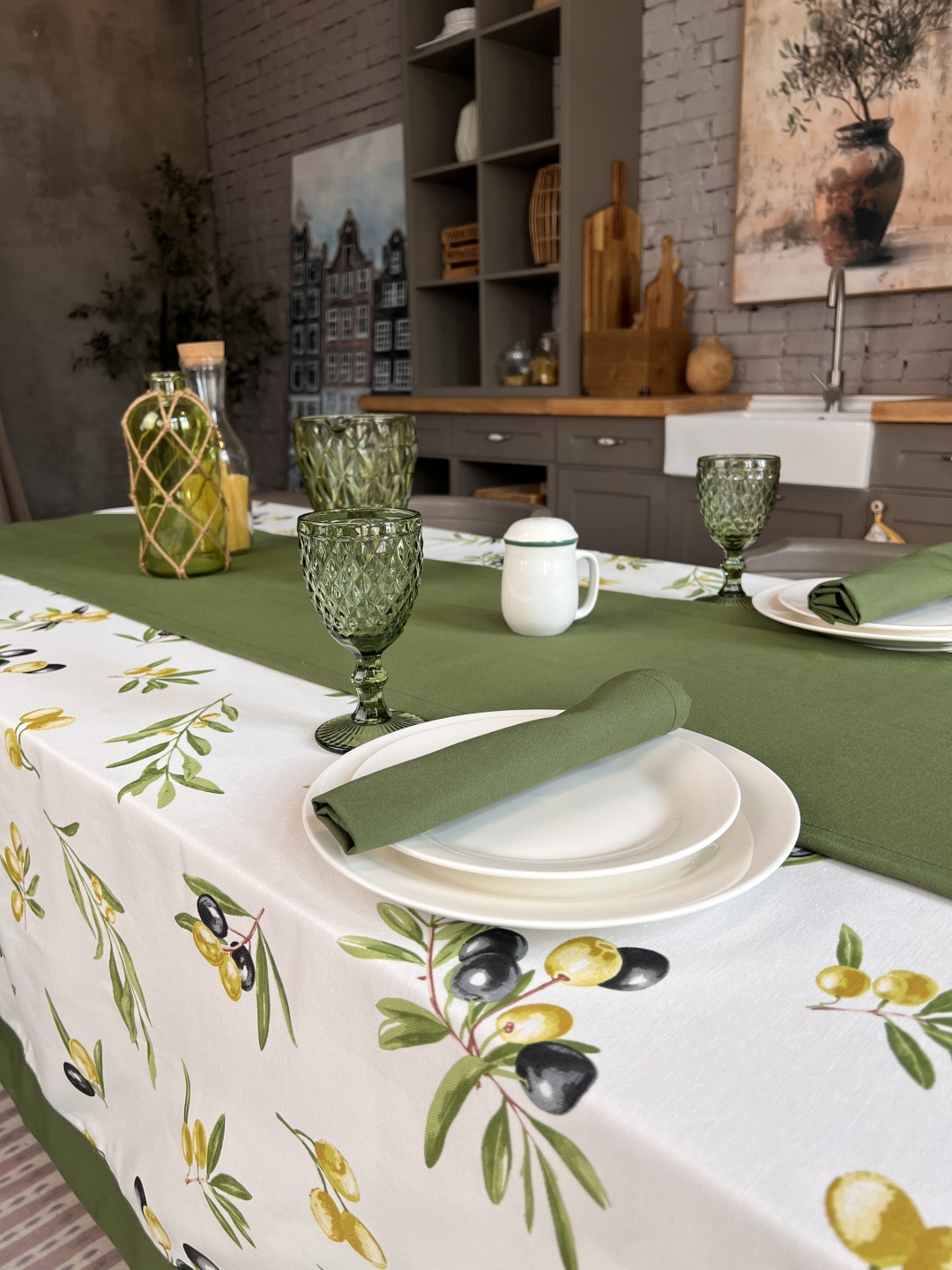 Скатерть с дорожкой AUDENE home 280x180 см, дак, 10 шт