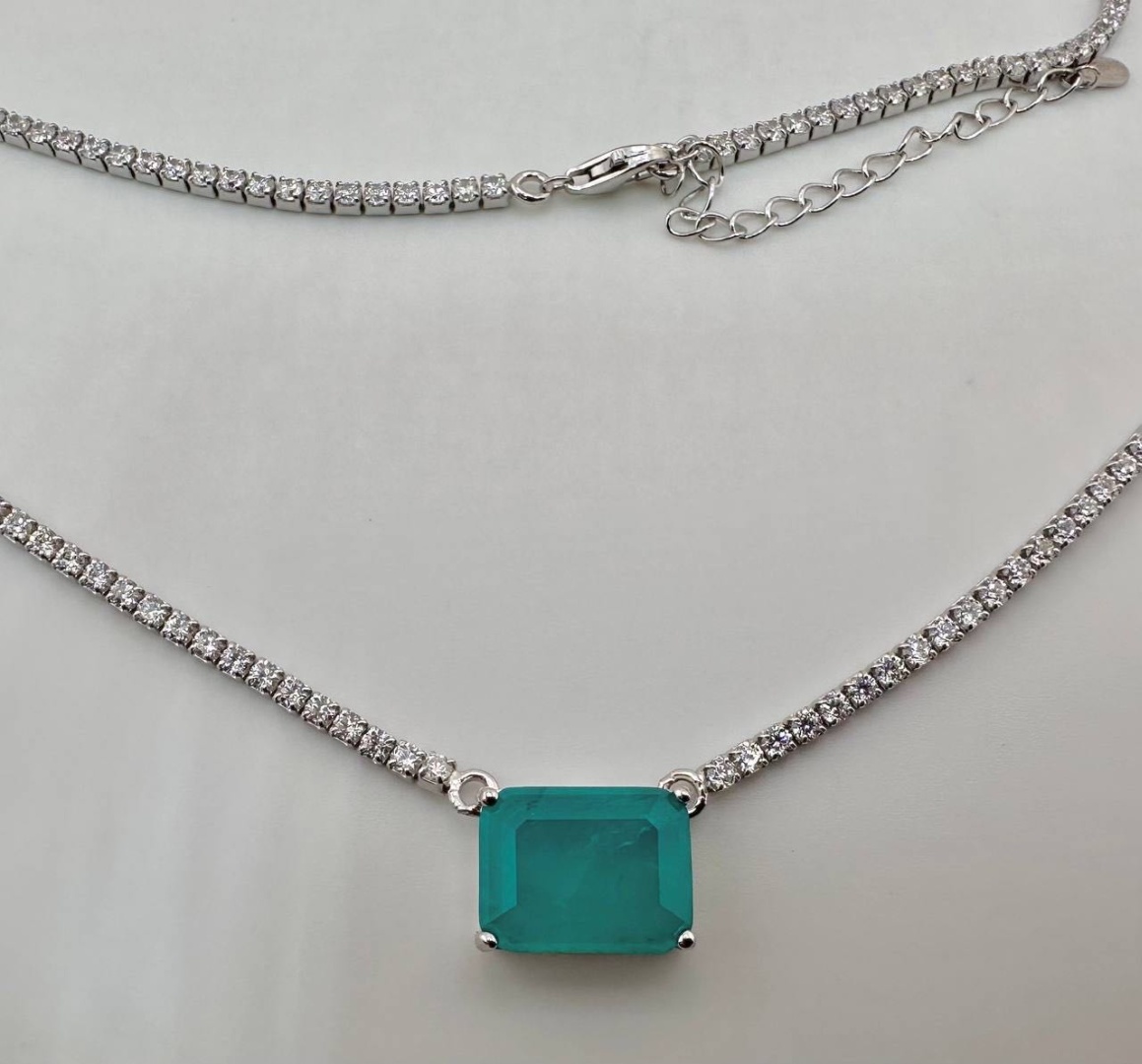 Колье PRESTIGE JEWELRY 04-805-40033 длина 50 см вес 11.52 г серебро, фианит, нанотурмалин