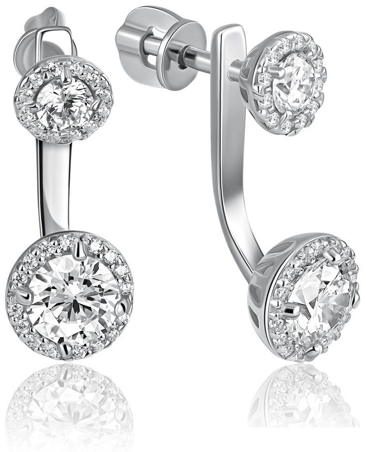 Пусеты Lucente Silver EAR-LU-925-490007 вес 3.63 г серебро, фианит