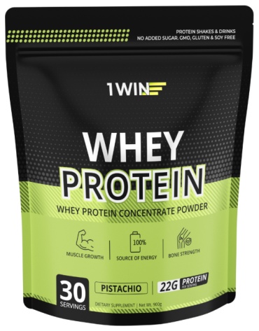 Протеин 1WIN 1WIN Протеин Whey Protein, Вкус Фисташка, 900 г, 30 порций фисташки 900 г