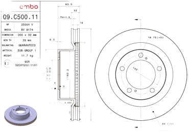 Диски Brembo передние 09C50011
