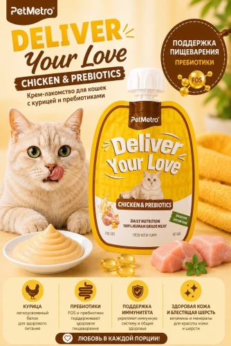PetMetro пюре курица, пребиотики 60 г 1 шт