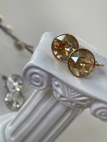 Серьги Xuping медицинское золото, кристаллы Swarovski