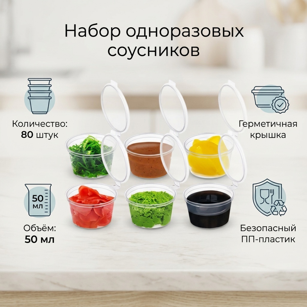 Соусник 30191508_882757908 прозрачный 80 шт