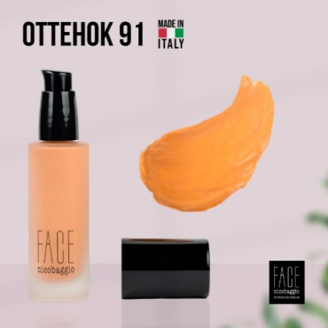 Face Nicobaggio Radiance Fluid Foundation тональный крем 91 темно-бежевый, медный подтон, теплый 30 г