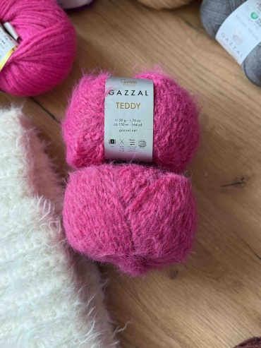 Моток, Gazzal Teddy 6548, фуксия 50гр/150м