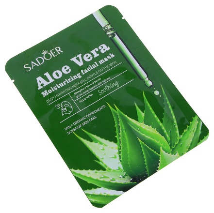Маска для лица SADOER тканевая Aloe Vera Moisturizing 1 шт, фото 4