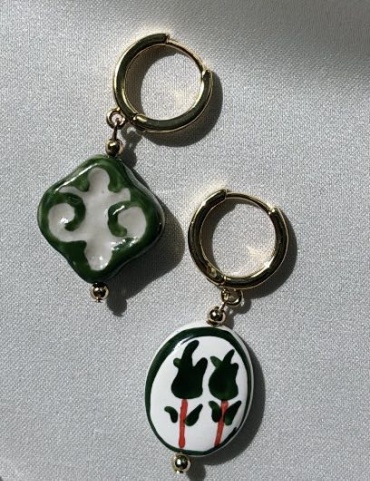 Серьги JAZY ювелирный сплав, керамика