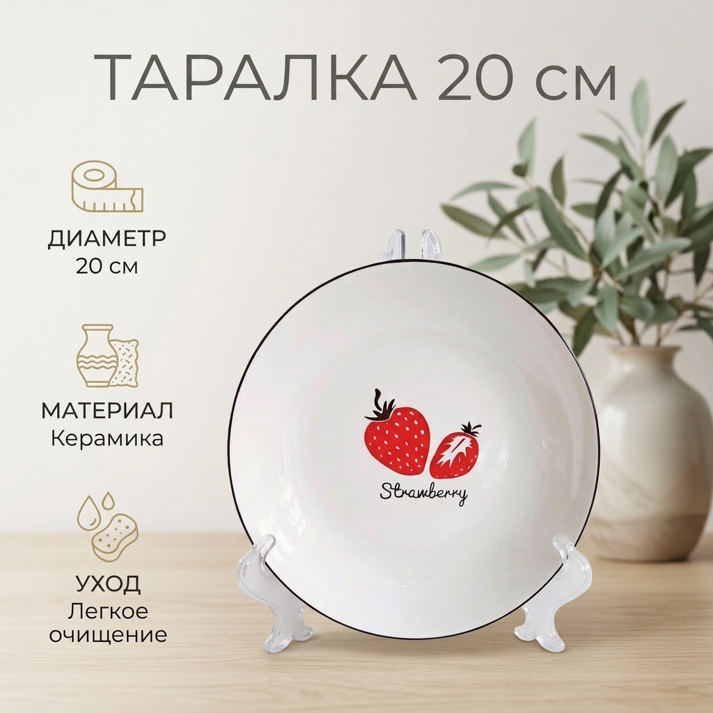 Тарелка 20 см, 2 шт, керамика