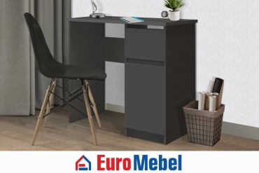 Стол компьютерный Euromebel Денвер, 90х50x75.4 см, графит