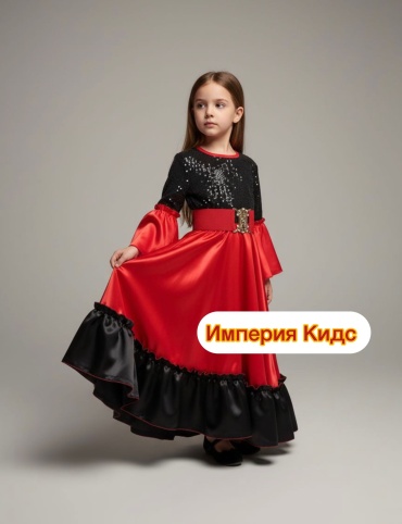 Платье Испанский костюм, Платье красный