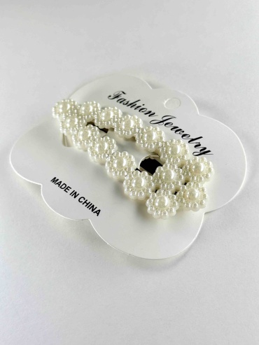 Fashion Jewelry заколка 1 шт, белый, жемчужный