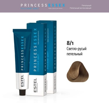 ESTEL PROFESSIONAL ESTEL PROFESSIONAL Крем-краска PRINCESS ESSEX для окрашивания волос 8/1 светло-русый пепельный,2 шт по 60мл светло-русый пепельный крем-краска 120 мл