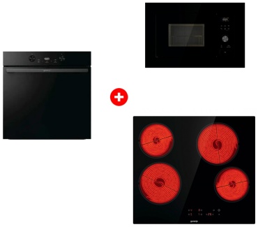 Gorenje BOS6737E05DBG черный + микроволновая печь BM201AG1BG + варочная поверхность ECT64BSCE