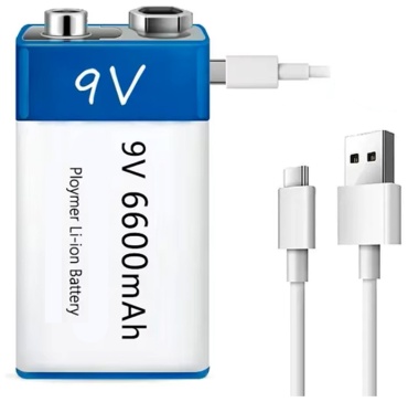 Аккумулятор 9V, 6F22 Li-ion 1 шт