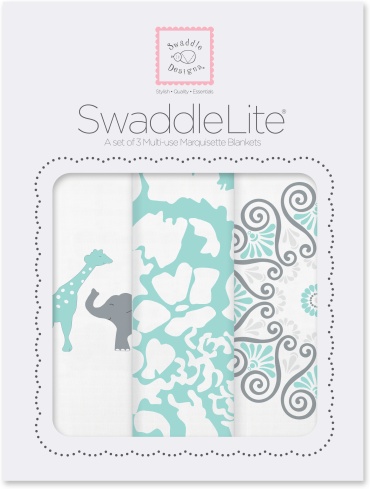 Пеленка текстильная Swaddle Designs Sweet Dreams SD-476SC, 3 шт, 120x120 см